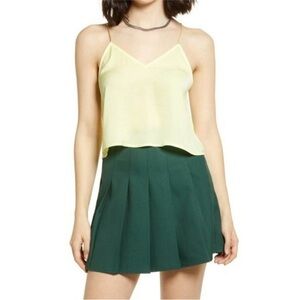 Lime yellow camisole tank top spaghetti straps blouse sleeveless